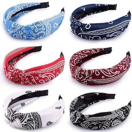 6 kappaletta Top Knot -panta Paisley Boho -pantoja Vintage Cr