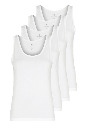 JBS of Denmark 4-pack Bambu, Linne Breda Axelband, Svart Linnen Dam Vit M