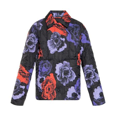 Salvatore Ferragamo, Insulated jacket with floral motif Zwart, Dames, Maat:S