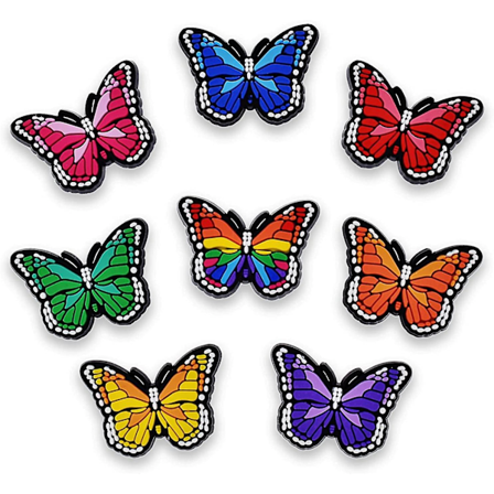 8/12 st Bedårande fjärils-/bi-/grodskoberlocker Olika färger Söt PVC för skodekorationer