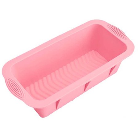 Silikonform for kakebaking, bananbrød, pai, rektangulære kjeks, non-stick, pastellrosa