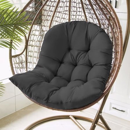 Egg Chair Cushion Replacement for Hanging Egg Chair Hanging Chair Cushion(Only Cushion) Hammock Chair Cushion Patio Chair Cushions,Black