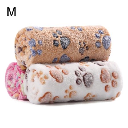 Hundetæppe Kattetæpper Vaskbare og Fluffy, 3 Pak Bløde Varme Fleece Kæledyrstæpper til Små Mellemstore Hunde Katte, Pote Mønster