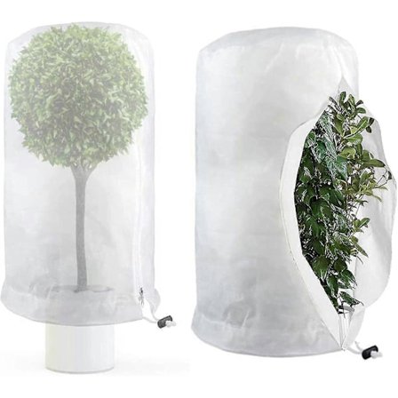 Sett med 2 vinterbeskyttelse for planter, beskyttelse mot frost, vinterbeskyttelse for planter, stor pose for potteplanter, 60 x 80 cm db