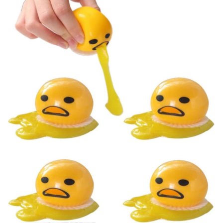 5-pack Gul Rund Spykande Lat Äggula, Spykande Äggula, Stressreducerande Leksaker