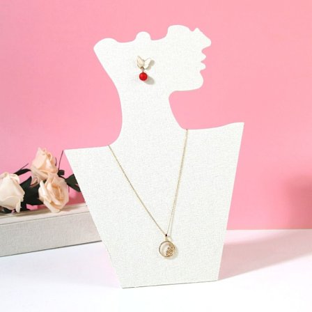 Halsband Hänge Display Stand Smycken Organizer VIT