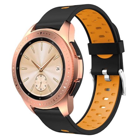 Samsung Galaxy Watch Active klockarmband i silikon med dubbla färger - Svart / Orange