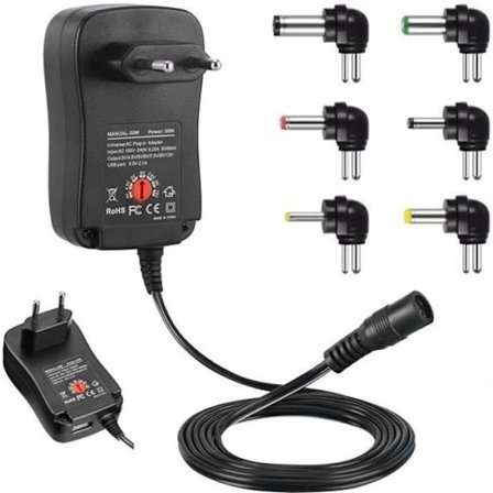 30W AC/DC Strømforsyningsadapter Transformator Konverter 6 Sokkel 30W LED Elektronikk 3V til 12V
