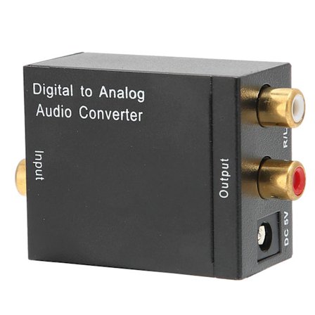 Digital Audio Converter Koaxial Optisk till Analog Stereo Adapter EU-kontakt 100‐240V