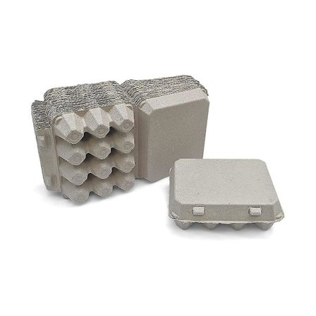 30 Vintage Blanke Eggkartonger - Rommer 12 egg i klassisk 3x4 stil, laget av robust resirkulert papp