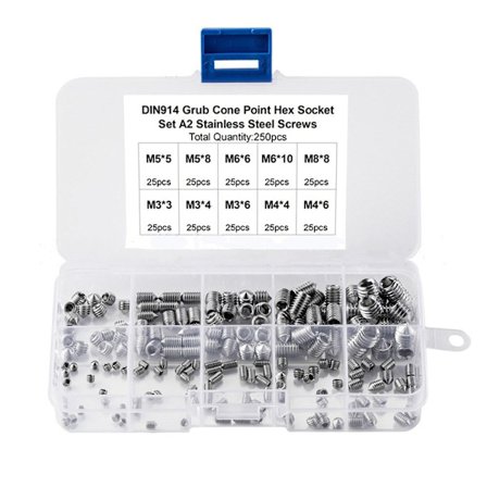 250 stk sæt skruer unbrakonøgle sekskantskruer sekskantskrue