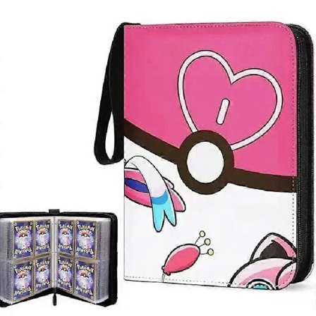 Pokémon-kortpärm med 400 fickor, anime-samlarkort, dragkedja, albummapp