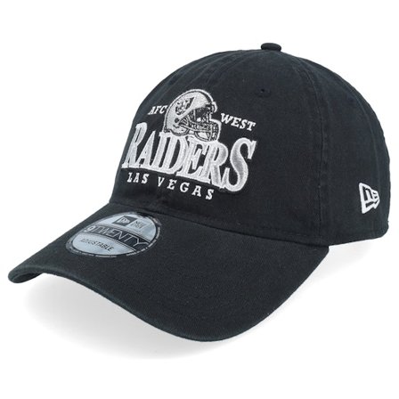 New Era - NFL Zwart unconstructed Cap - Las Vegas Raiders NFL Helmet 9TWENTY Black Dad Cap @ Hatstore