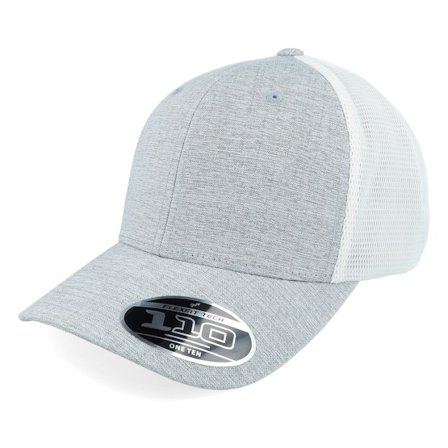 Flexfit - Gris trucker Gorra - 2-Tone Melange Silver/White 110 Trucker @ Hatstore