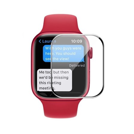 Skärmskydd Apple Watch Series 9 45mm - Härdat Glas Svart