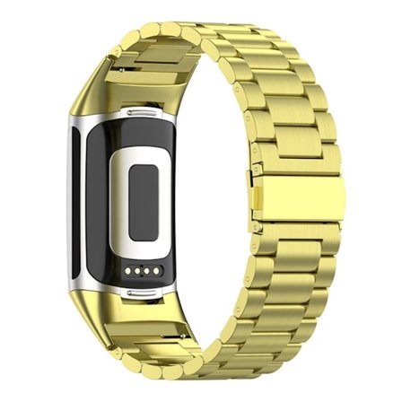 Fitbit Charge 5 klockarmband i trippel pärlstil - Guld