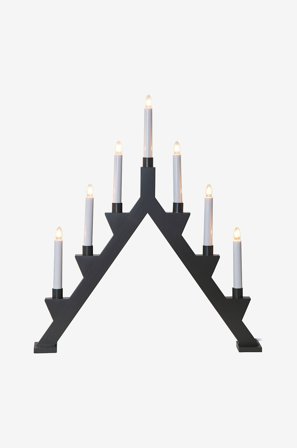 Star Trading - Lysestake Zack 7 L - Grå - Adventsstaker - Fra Homeroom