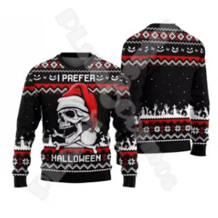 Jouluneulepusero miehille, 3D-digitaaliprintti, pyöreä pääntie, syksy-/talvivaatteet - EL1884 - Koko 2XL