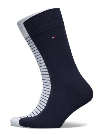 Th Men Small Stripe Sock 2P Blue Tommy Hilfiger