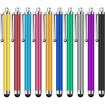 Stylus [10-pakning] Universal Kapasitiv Berøringsskjermpenn for Nettbrett, iPads, Smartphones, Flere Farger
