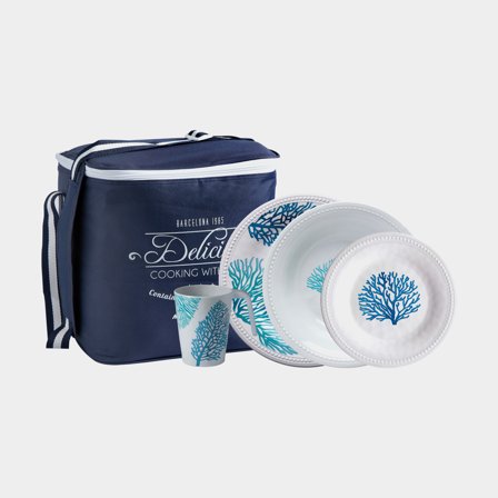 Servizio in melamina Marine Business Harmony Mare, antiscivolo, bianco/blu, 25 pezzi