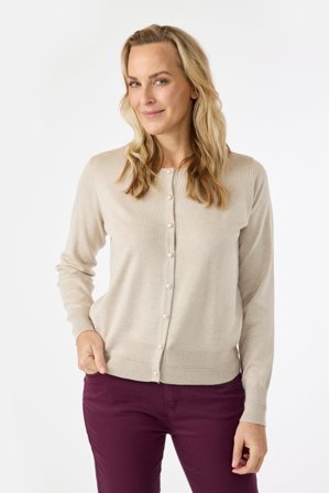 JENSEN - Cardigan - Sand - Perleknapper