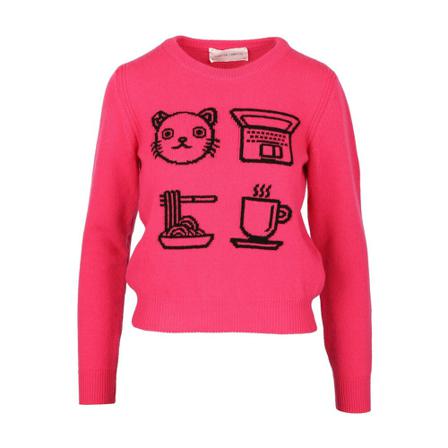 Alberta Ferretti Round-neck Strik Lilla, Dame Striktrøjer