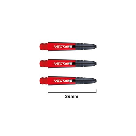 Winmau Vecta Shafts 34mm/37mm/40mm Red/Black/White Polycarbonate Dart Shafts 6 Pcs 2 Sets Replacement Accessories for Steel Tip Darts Flights