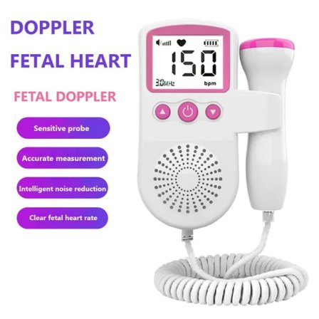 Føtal Doppler til hjemmet, Baby Pocket Heartbeat Doppler Heart Monitor til graviditet og Test Clear pink