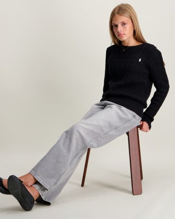 Polo Ralph Lauren Cable-Knit Cotton Sweater Sort Trøjer Pige - Kids Brand Store