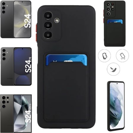 Musta korttitasku suojakotelo Samsung Galaxy S24 FE/ULTRA -