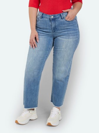 CISO - Selma 7/8 Jeans - Vasket Blå - Curvy Slim Fit / Lige Ben