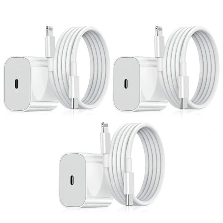 3-pak - Oplader til iPhone - Hurtigoplader - Adapter + Kabel 20W Hvid one size iPhone 3-Pak iPhone(NT) 3-Pak iPhone 3-Pak iPhone 3-Pak iPhone