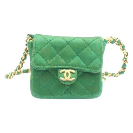 Chanel Vintage, Pre-owned Leather Crossbody Bag Groen, Dames, Maat:ONE Size