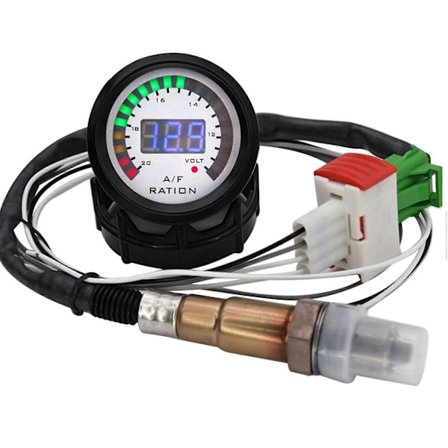 2 I 1 Luft/Brændstof Måler Voltmeter 12v 52mm Digital Bil Afr Volt Meter Indikator Spændingsmåler Med O2