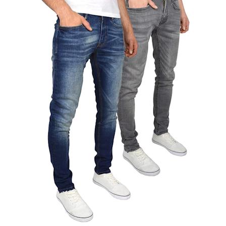 Duck and Cover Herr Tranfold Slim Jeans (2-pack) 36R Grå/Ti Grey/Tinted Blue 36R
