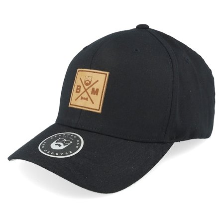 Bearded Man - Black - flexfit - Cap - BM Cross Patch Black Flexfit - Hatstore