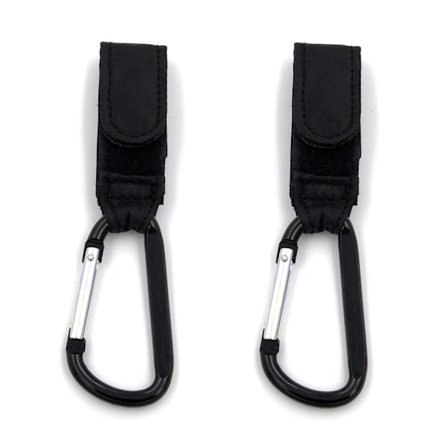 2-PACK Barnvagnskrokar - Svart