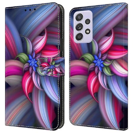 Pung Telefon Cover til Samsung Galaxy A52 4G/5G/A52s 5G, PU Læder Stativ 3D Mønster Printet Telefon Cover (Farverige Blomster)