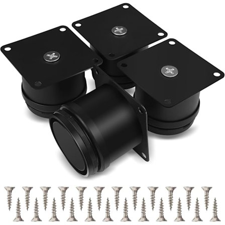 Sæt med 4 møbelben, 50 mm justerbare bordben i rustfrit stål, møbelben til badeværelse, møbelben til kontor, møbelben til køkken, justerbare