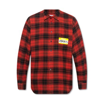 Vetements Checked shirt Rød, Herre Skjorter