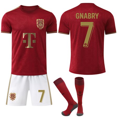 25-26 FC Bayern München 125 års jubilæumsudgave NO.7 GNABRY Trøjer Børn Voksen Fodboldudstyr med Sokker