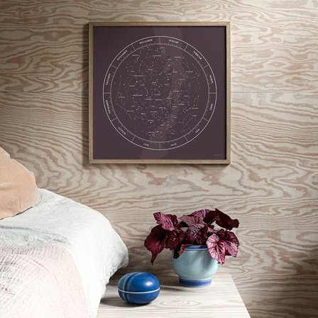 Plakat med Stjernebilleder i 50x50 fra Gehalt — Smukt stjernekort