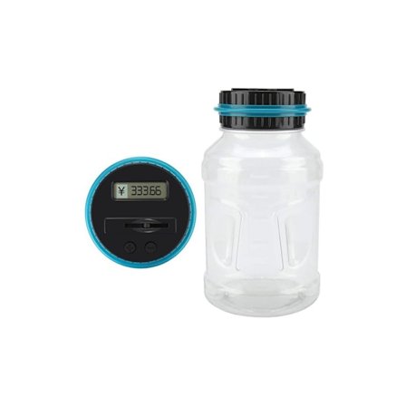 Suuri säästölipas pojille aikuisille, digitaalinen kolikoidenlaskentapankki LCD-laskurilla, 1,8 litran tilavuus kolikkopankki rahakulho