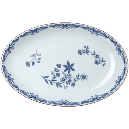 Rörstrand Ostindia Ovalt Serveringsfat 33 x 22 cm' - 'Hvit med dekorasjon