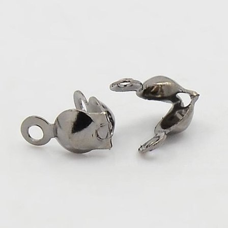 50 st Svarta (Gunmetall) Knutgömmor 7.5x4 mm.