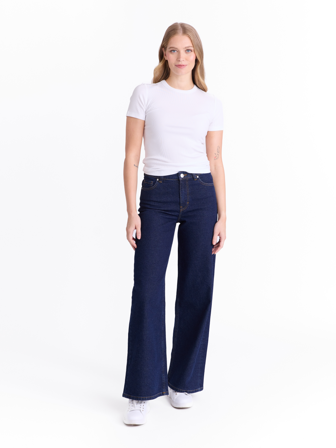 MATCH - Estelle wide jeans - Donna - Str. 42 - Dame - Bukser & Jeans - Blå - 99% Bomull, 1%Elastan