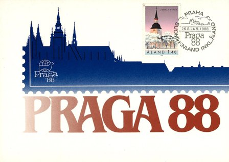 Åland 1988 - PRAGA 88 - Udstillingskort