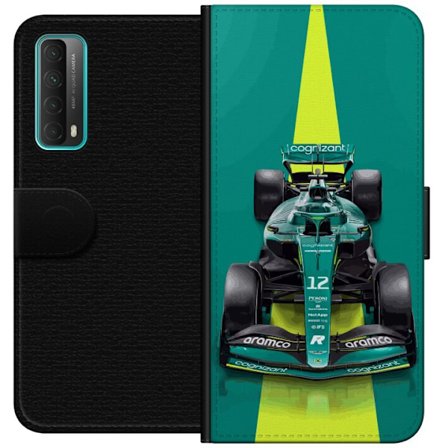 Yhteensopiva Lompakkokotelo Huawei Huawei P smart 2021 Aston Martinin Formula 1 -auto vihreässä kilpailumuotoilussa, jossa on moderni studiosentuntm