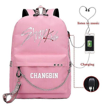 Stray Kids USB-ryggsekk Koreansk stil Felix Bokveske Tilbake Til Skolen Gutter Jenter Fans Gavepose Mochila_Specialerbjudanden